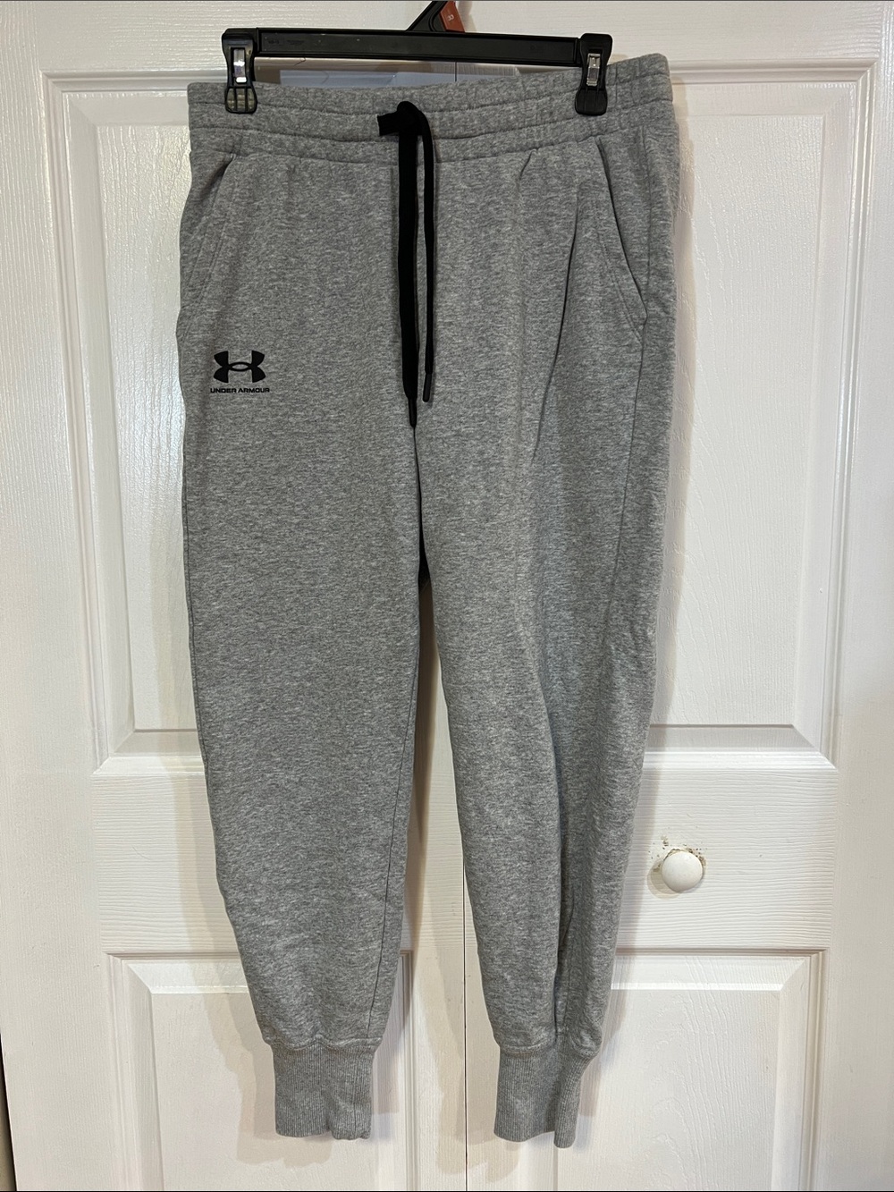 Under Armour Heather Gray Jogger Pants with Black Drawstring